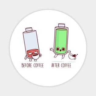 Before and After Coffee (Batteries) Magnet